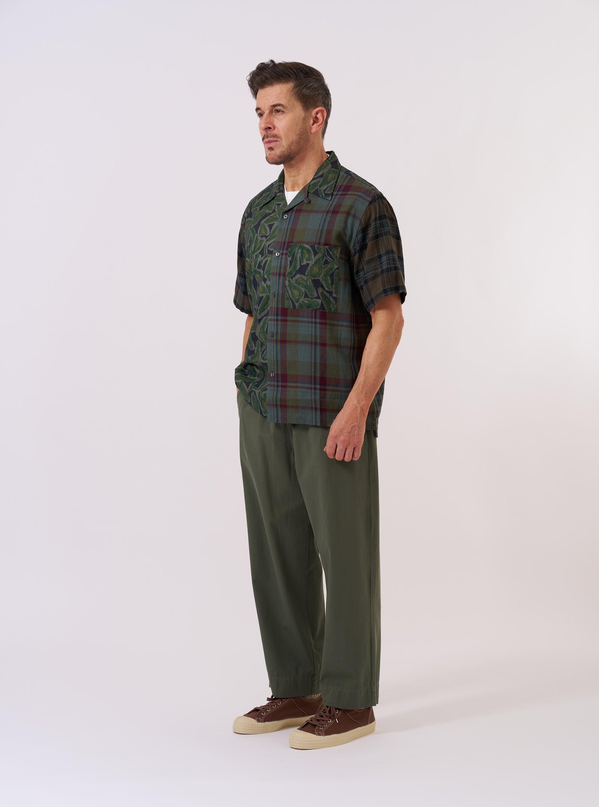 Limited Edition Olive Mixed Check Camp Shirt