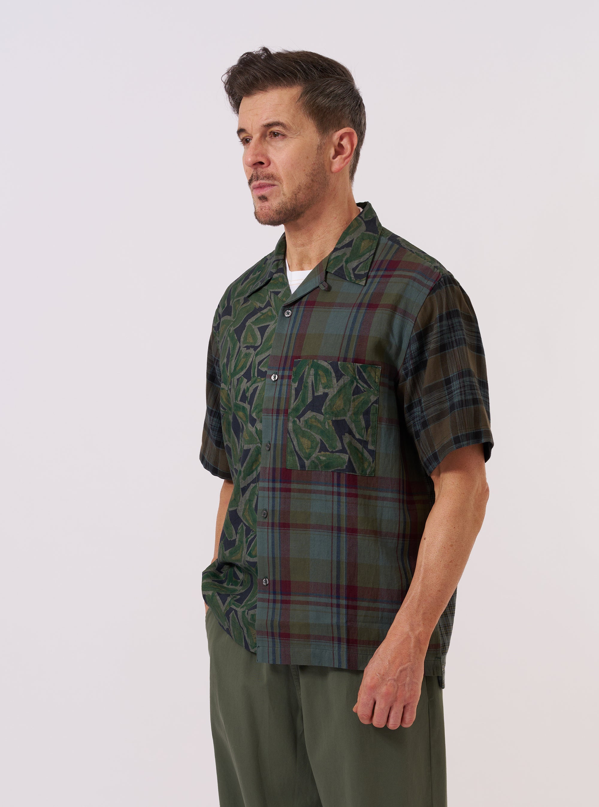 Limited Edition Olive Mixed Check Camp Shirt