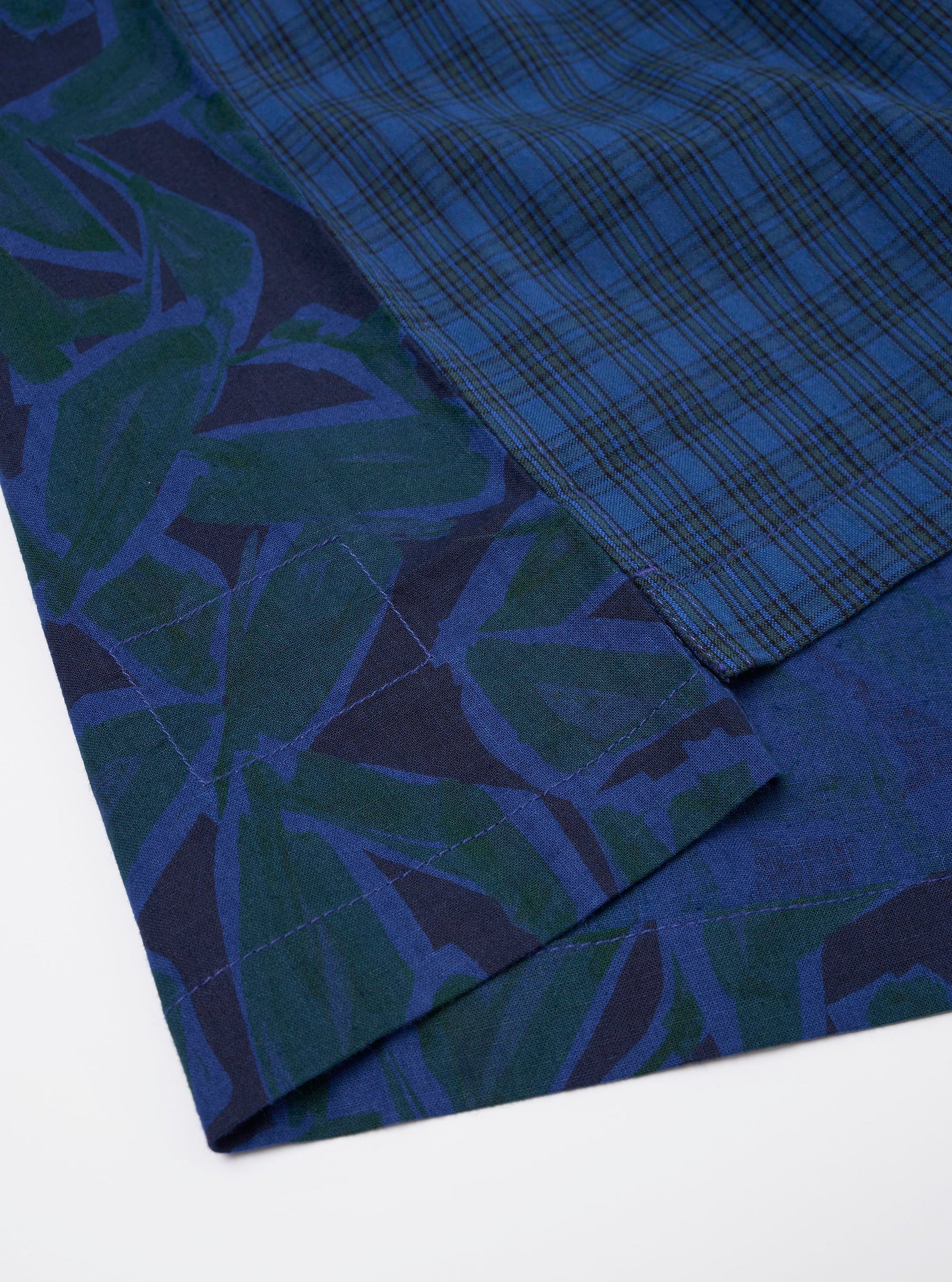 Limited Edition Navy Mixed Check Camp Shirt