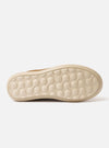 The Wander etc. FD/08 in Tobacco/Off White Suede/Leather is shown from a rear angle as a flat lay against a plain white background. The image highlights the tobacco-colored hairy suede upper, the off-white chunky phylon and rubber outsole, and the heel branding.