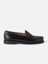 G.H.Bass Black Leather Weejuns Heritage Larson Moc Penny Loafer