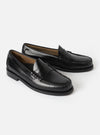 G.H.Bass Black Leather Weejuns Heritage Larson Moc Penny Loafer