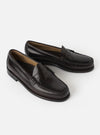G.H.Bass Chocolate Leather Weejuns Heritage Larson Moc Penny Loafer