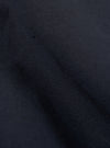 Close-up of the navy linen slub weave Bakers Jacket fabric, showing the texture and color. The material is folded, creating shadows and highlights.