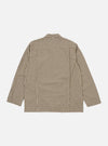Back view of the Olive Dobby Check Cancun Jacket on a white background. The jacket features an olive and white check pattern and a relaxed fit.