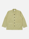 Pale green Broadcloth Cancun Jacket on a white background. The jacket has a relaxed fit, button closure, and chest pockets.