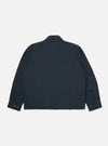 The Navy Mitla Broadcloth Club Jacket in navy is displayed on a white background. The jacket has long sleeves with buttoned cuffs and a classic collar.