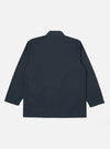 The back of a Navy Broadcloth Osaka Work Jacket in navy broadcloth on a white background. The jacket has a relaxed fit and long sleeves.