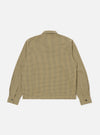 Back view of the Yellow Japanese Seersucker Zip Uniform Jacket on a white background. The jacket has a yellow and black checkered pattern.
