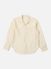 The Ecru Acapulco Weave Work Shirt, laid flat on a white background. The shirt is a light ecru color with a subtle weave pattern and long sleeves.