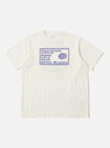 Ecru/Yellow Single Jersey Pickup Print Tee on a white background. The tee has a blue graphic print. 