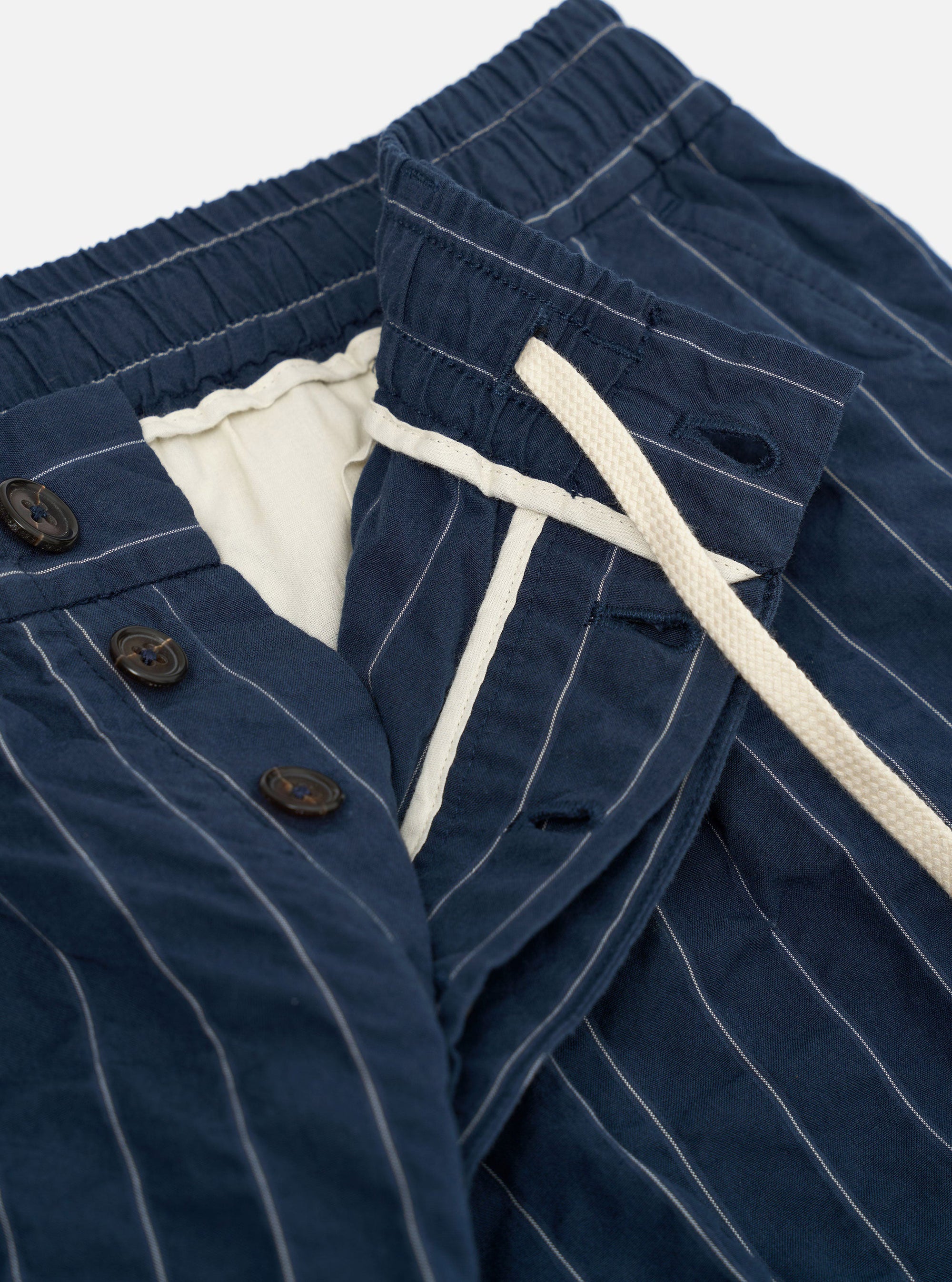 Navy Chester Stripe Pleated Track Pant