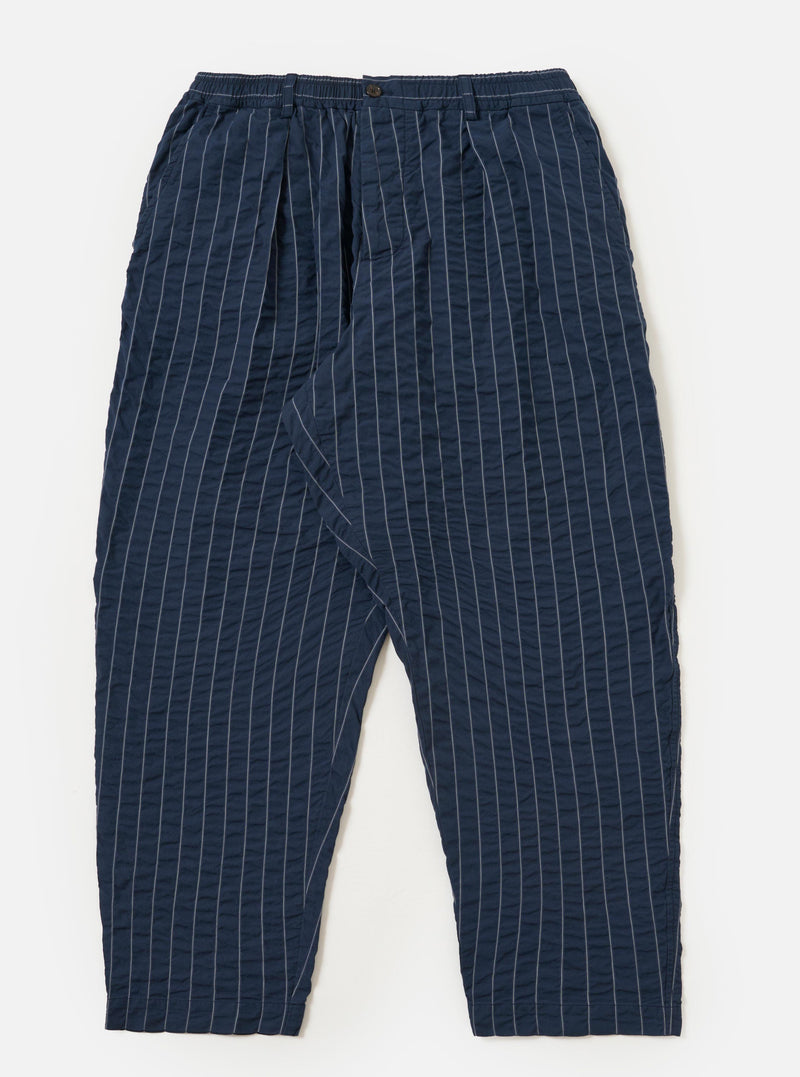 Navy Chester Stripe Pleated Track Pant