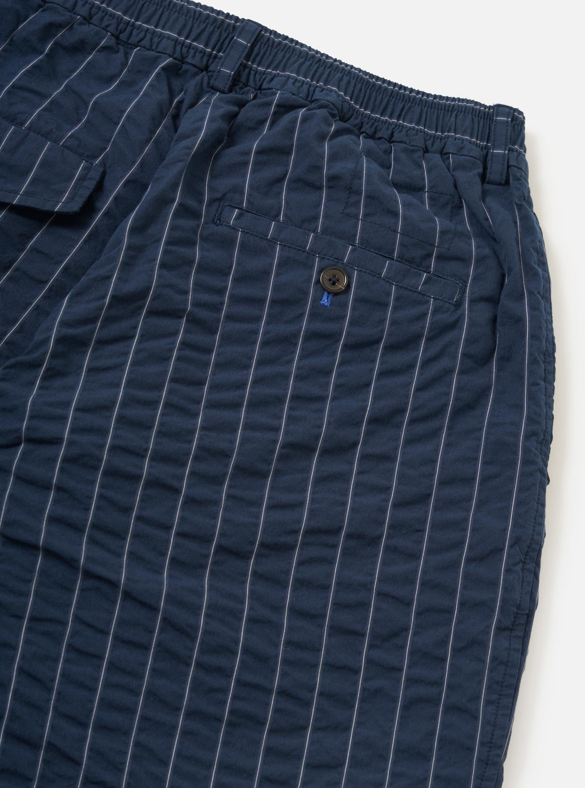 Navy Chester Stripe Pleated Track Pant