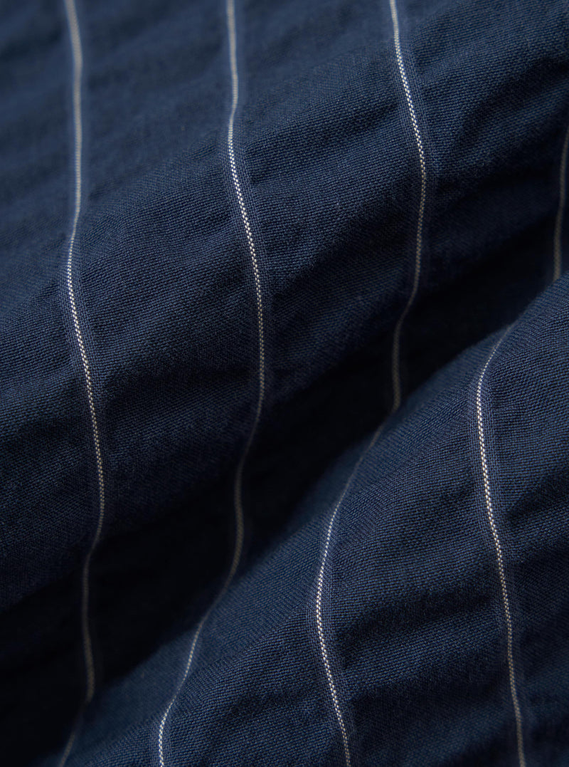 Navy Chester Stripe Pleated Track Pant