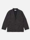 A Charcoal Seattle Cotton Two Button Jacket is displayed flat against a plain white background. The jacket features a two-button front closure, a wide notched lapel, two large lower patch pockets, and one chest patch pocket.