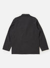The Charcoal Seattle Cotton Two Button Jacket is shown from a rear perspective, laid flat against a plain white background. The image highlights the clean construction of the back, featuring a central seam and a straight hem.