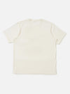 An Ecru Single Jersey Multi UW Print T-shirt is shown from the back, laid flat against a plain white background. The image highlights the graduated four-color Universal Works print across the upper back and the simple crew neck construction.