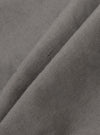 A detailed, close-up fabric swatch of the Mid Grey Linen Slub Weave Oxford Pant. The image highlights the textured, mid-grey linen-cotton blend fabric, showing the distinct irregularities of the slub weave pattern.