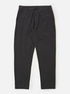 A pair of charcoal grey cotton military chinos is displayed flat against a plain white background. The trousers feature a straight leg, side slip pockets, and a buttoned waistband.