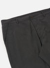 The Charcoal Seattle Cotton Military Chino is shown from a rear perspective, laid flat against a solid white background. The image highlights the two rear buttoned flap pockets and the straight-leg cut of the trousers.