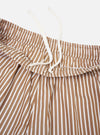 Brown/White Cotton Stripe Vacation Short