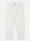 The Ecru Slub Drill Dizzy Trouser is displayed flat against a plain white background. The trousers feature a wide-leg silhouette, a buttoned waistband, and side slip pockets. The textured ecru cotton fabric is clearly visible.