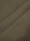 A detailed, close-up fabric swatch of the olive green material used for the Olive Linen Cotton Shirting Camp Shirt. The image highlights the textured weave of the linen-cotton blend fabric.