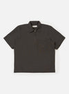 The Brown Marl Tropical Suiting Ewan Shirt is displayed flat against a plain white background. The shirt features a 1/4 zip neck, short sleeves, a classic pointed collar, and a straight hem with side splits. The fabric has a textured brown marl appearance.