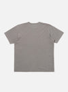 The Mid Grey Piquet Core Tee is shown from the back, laid flat against a plain white background. The image highlights the short sleeves and the straight hem of the textured grey fabric.