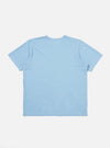 The Pale Blue Piquet Core Tee is shown from a rear perspective, laid flat against a solid white background. The image highlights the short sleeves, a straight hem, and the textured piquet cotton fabric.