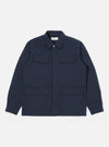 The Navy Twill MW Fatigue Jacket in navy twill on a white background. The jacket has a button closure and four front pockets.