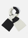 The Ecru/Black Soft Wool Deluxe Football Scarf is displayed on a white background. The scarf features alternating stripes of ecru and black wool.